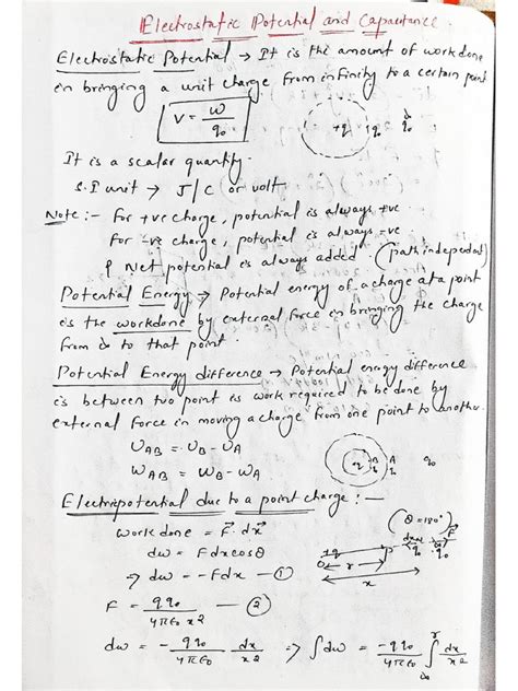 Electrostatic Potential and Capacitance Notes 的图像结果
