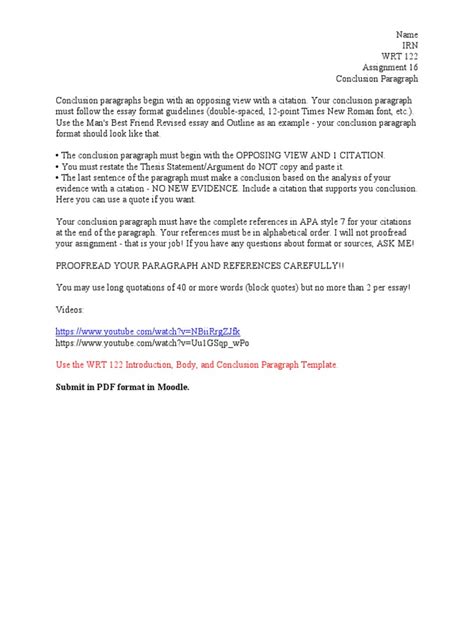 Image result for Conclusion Template for Assignment