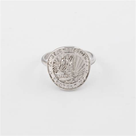 Silver St. Christopher Medallion Ring // Get Back Necklaces