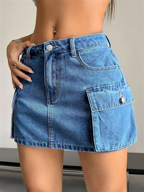SHEIN USA | Denim skirt women, Denim skirt, Womens skirt