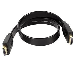 ELECTROPRIME Black 19 Pin HDMI Male to Male V1.4 HDTV DVD Flat Cable ...