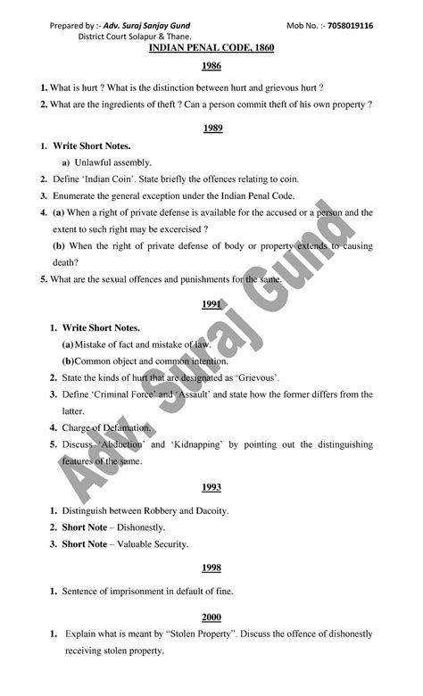 IPC-Mains Questions and Answers: Key Topics from District Courts - Studocu