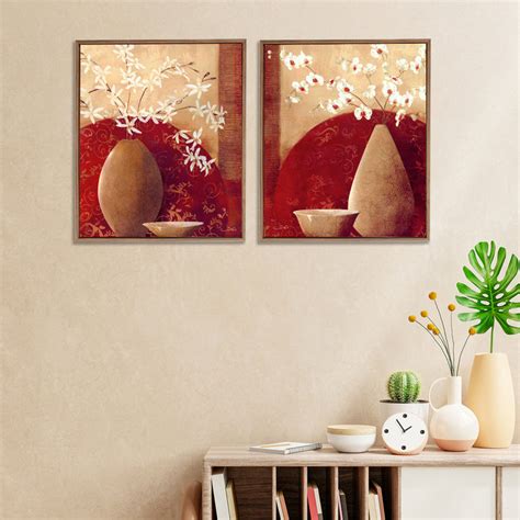 Floral Theme Framed Canvas Painting Framed Wall Art Print For Home Dec ...