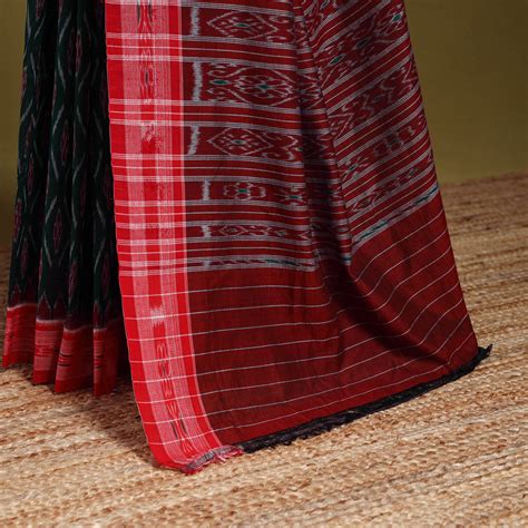 Green Ikat Handloom Cotton Sambalpuri Saree
