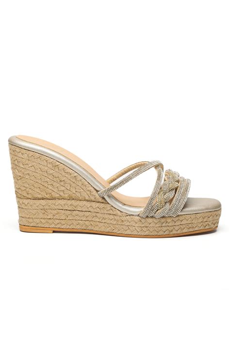 Nidhi Bhandari - Swarovski Stone Embellished Wedges - Elahe
