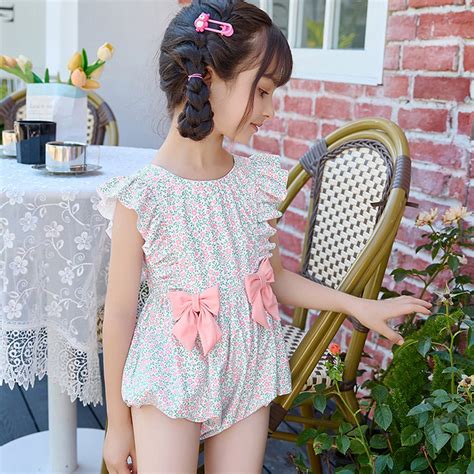 One Piece Little Miss Pink Bow print Swimwear + Swim Cap for Kids ...