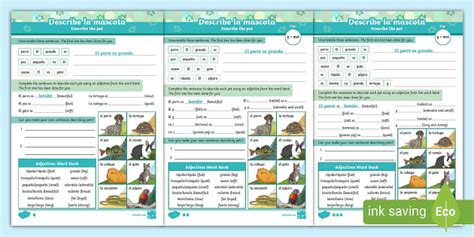👉 Pets in Spanish Activity Sheets for teaching Spanish words.
