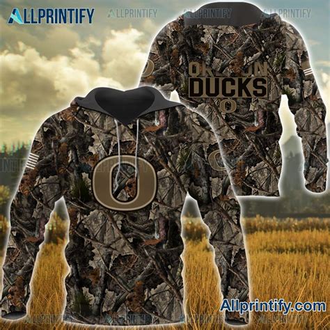 Oregon Ducks Football Hunting Camo Hoodie - Allprintify
