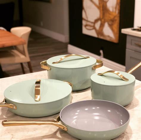 Caraway Home 12-Piece Olive Green Ceramic Non-Stick Cookware Set with ...