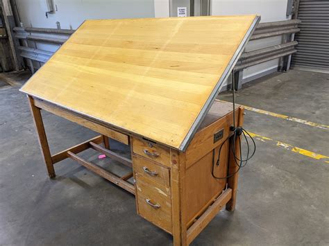 Vintage Wood Drafting Table