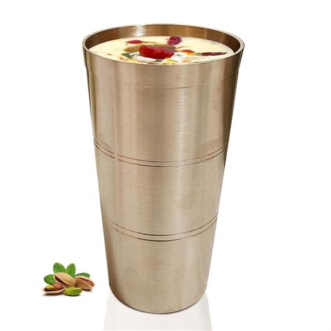 Buy Pure Source India Bronze/Kansa Glass Drinkware, Serveware for Lassi ...