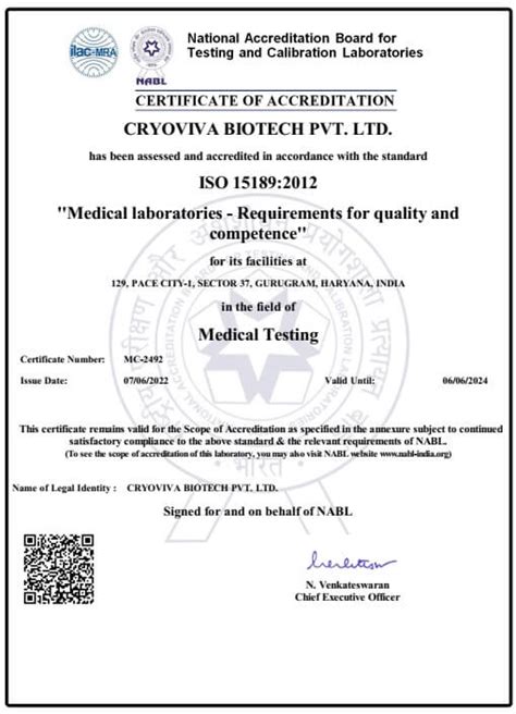 Global Accreditations | Cryoviva India