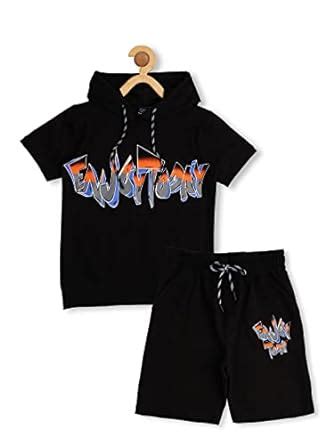 Buy CAVIO Boys Black Typography Printed Co-ord Set (2-3 Years) at Amazon.in