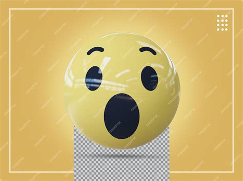 Emoji uau no círculo 3d do facebook | PSD Premium