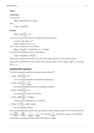 Image result for Master Theorem Examples Solved