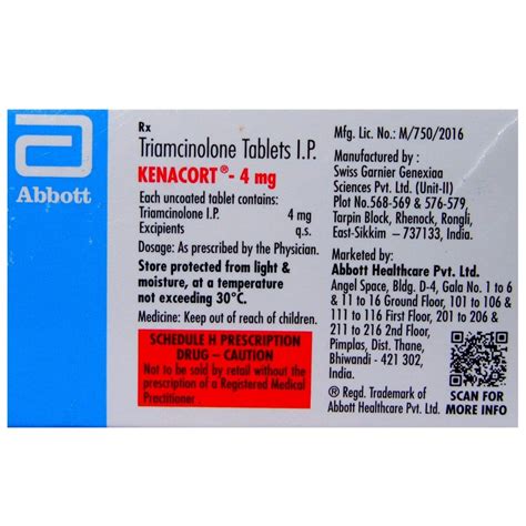 Kenacort-4 Tablet 15's Price, Uses, Side Effects, Composition - Apollo ...