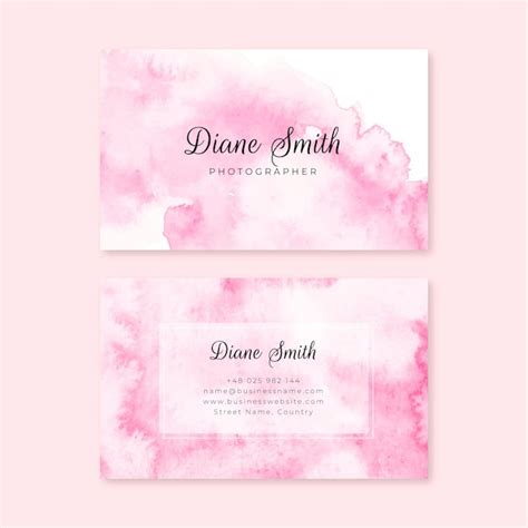 Abstract watercolor horizontal business card template | Free Vector