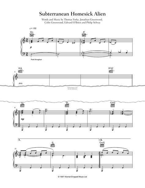 Subterranean Homesick Alien - Noten von Radiohead - fbd-7823 ...