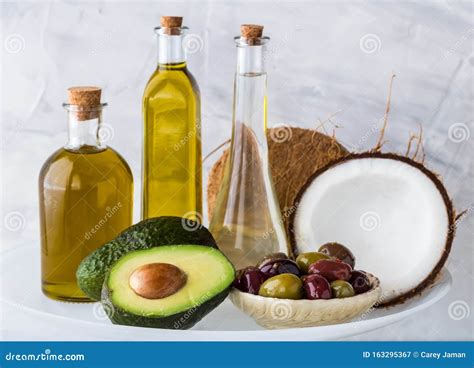 Healthy cooking oils. stock image. Image of green, cuisine - 163295367