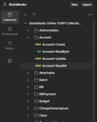 QuickBooks API Call Postman 的图像结果