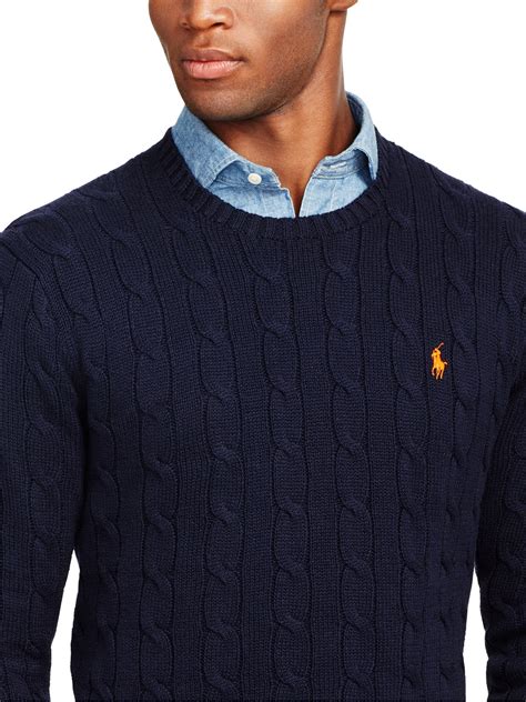 Mens Cable Knit Jumper Polo at Molly Carmichael blog