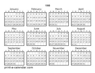 Kalender 1998