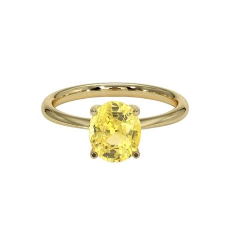 Buy FOREVER Gems Yellow Sapphire Ring Original Certified Ceylon Yellow ...