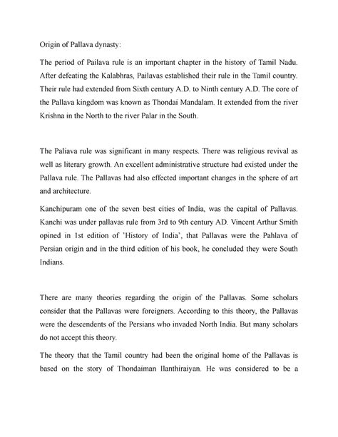 Origin of Pallava dynasty - After defeating the Kalabhras, Pailavas ...