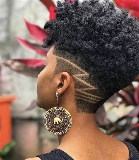 Black Mohawk Fade Haircut Women