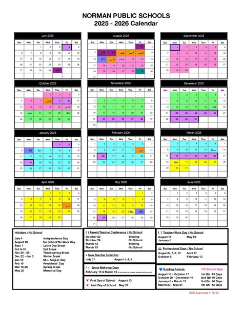 Norman Public Schools Calendar 2025-2026 | Holidays