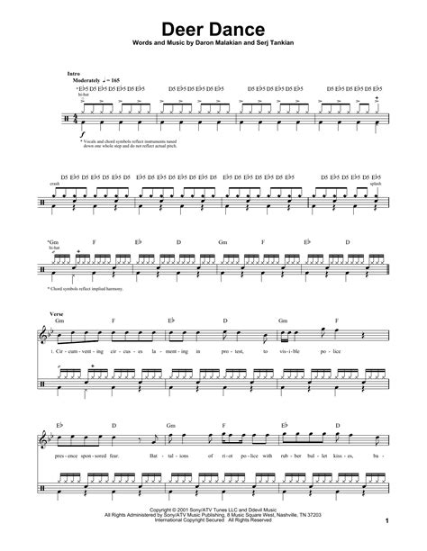 Deer Dance by System Of A Down Sheet Music for Drums Transcription at ...