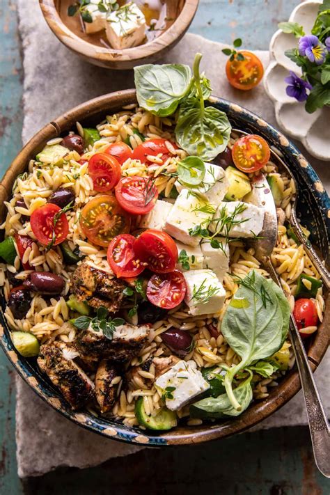 Greek Chicken Orzo Salad. - Half Baked Harvest
