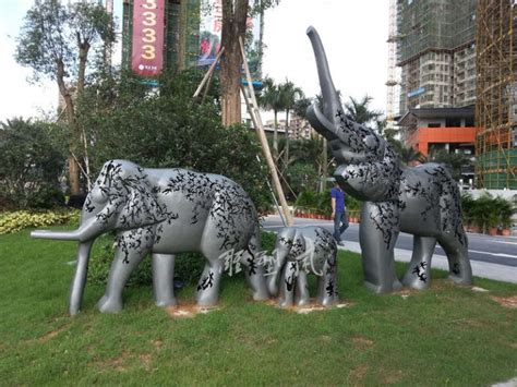 不锈钢大象雕塑-雕塑风