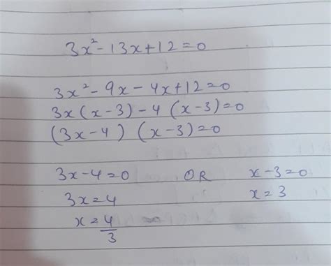 . Factorize the following polynomials:(i) 3x² + 13x + 12 - Brainly.in