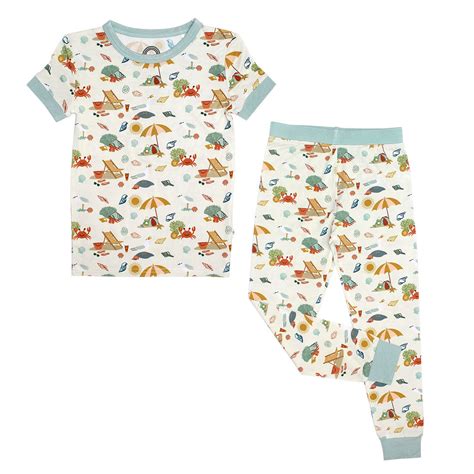 beach-day-bamboo-short-sleeve-kids-pajama-pants-set – Emerson and Friends