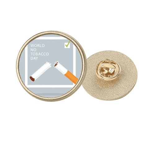 Logo Break Cigarettes Save Life Round Metal Golden Pin Brooch Clip ...