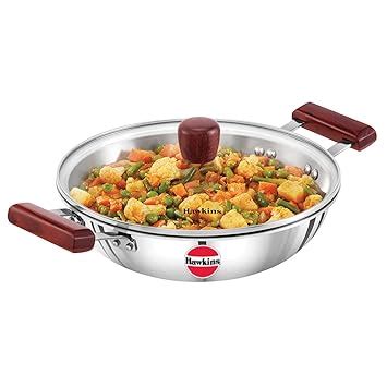 Buy Hawkins 2.5 Litre Deep Fry Pan, Triply Stainless Steel Kadai with ...