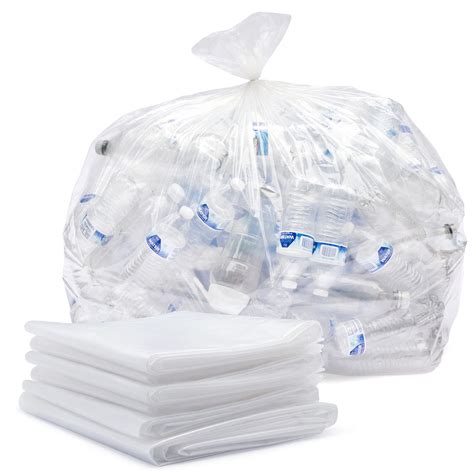 Buy 32-33 Gallon Clear T Bags, (Value Pack 100 Bags w/Ties) Large Clear ...