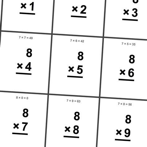Free Multiplication Flash Cards Printable - Printable Sight Words List
