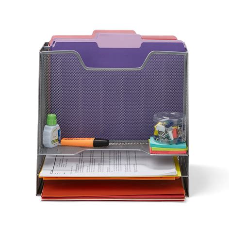 Buy Mind Reader 3-Tier Mesh Desk File Organizer Tray with 5 ...