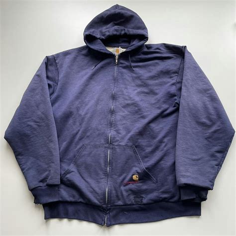 Vintage Vintage 1990s Carhartt Thermal Lined Faded Zip Up Hoodie XXL | Grailed
