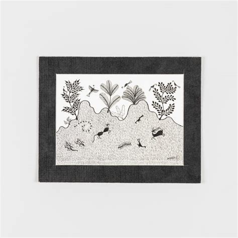 Eyaas - Warli Painting on Paper Hill Terrain 8x10 Unframed