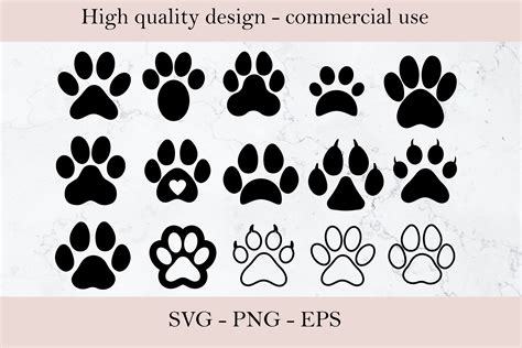 Paw Print Outline Clipart