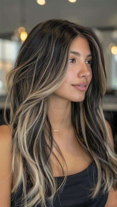 Black Hair with Blonde Highlights