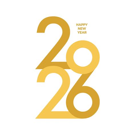 2026 nuevo año número diseño con dorado color en blanco limpiar ...