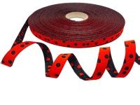 Webband Punkte schwarz/rot