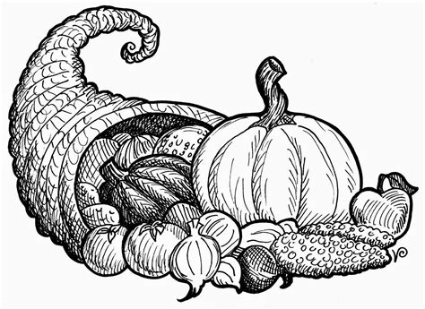 Vintage Thanksgiving Clip Art Black And White