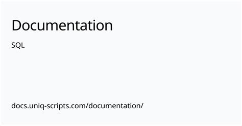 Image result for SQL Script Documentation