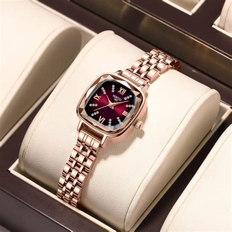 NIBOSI Women Watches Analog Rose Gold Square Dial Women's Watch for ...