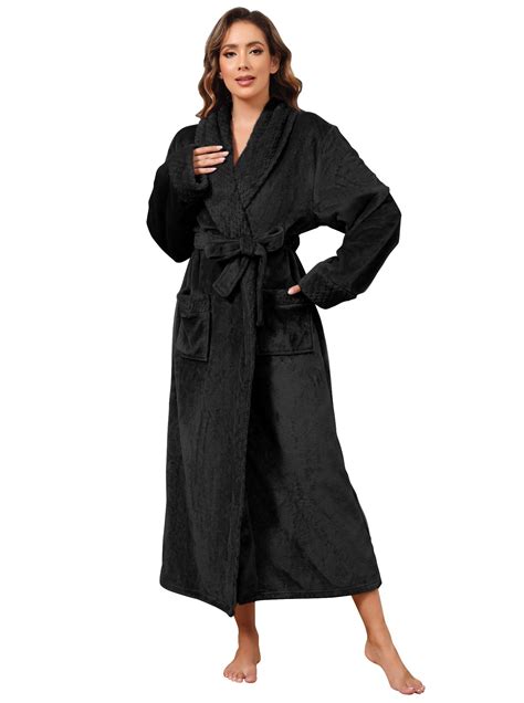 Robes for Women, LOFIR Long Womens Robes, Soft Fluffy Fleece Bath Robe ...